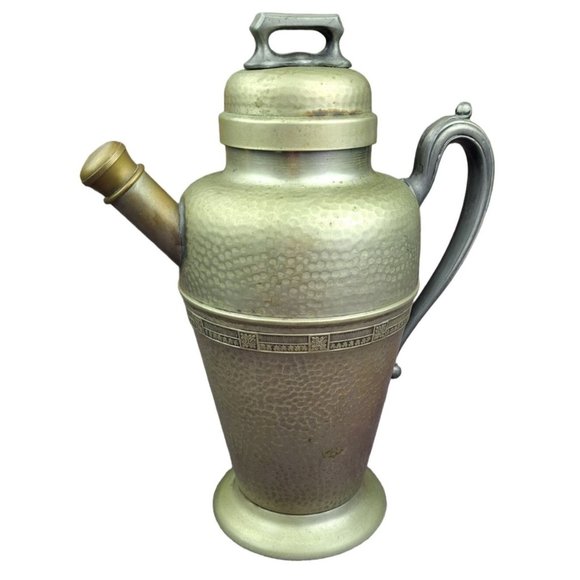 Vintage Cocktail Shaker Continental Silver Ultraplate Hammered Numbered 2754 Lid - Picture 2 of 12